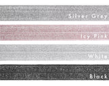 20mm / 3/4" width Glitter Thread Fold Over Elastic