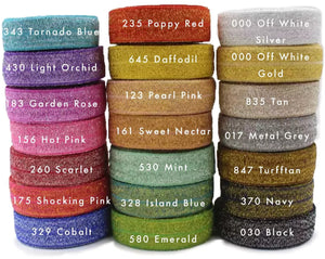15-16mm / 5/8" width Glitter Thread Fold Over Elastic
