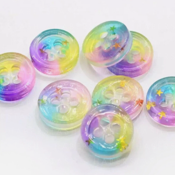 Rainbow Glitter Buttons