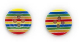 13mm Rainbow Stripe Resin Buttons