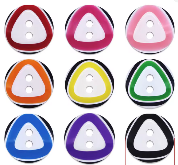 12.5mm Triangle Print Resin Buttons
